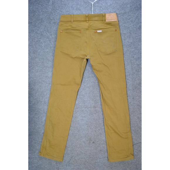 Topo Designs Jeans Mens 32x31 Brown Organic Stretch Denim Slim Tapered Pants - Picture 6 of 16